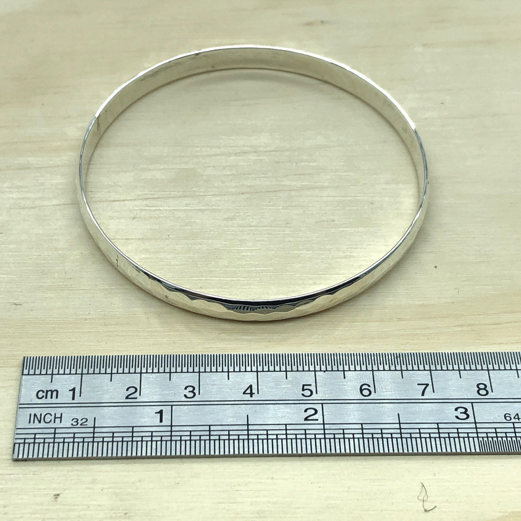 Sterling Silver Beaten Bangle - La Trobe Jewellery