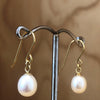 Gold Plated Earrings pearl white egg free hook P5 - La Trobe Jewellery