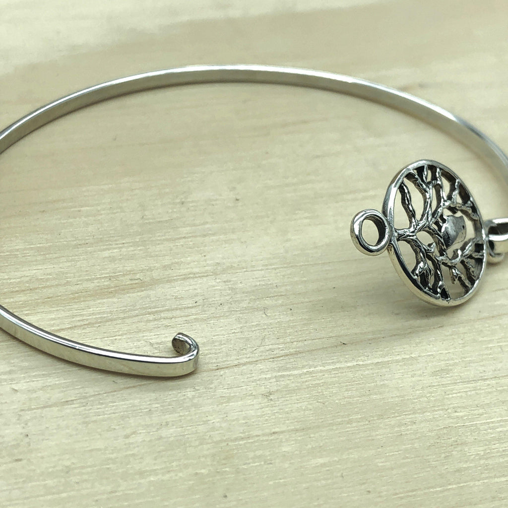 Sterling Silver Decorative Bird Bangle - La Trobe Jewellery