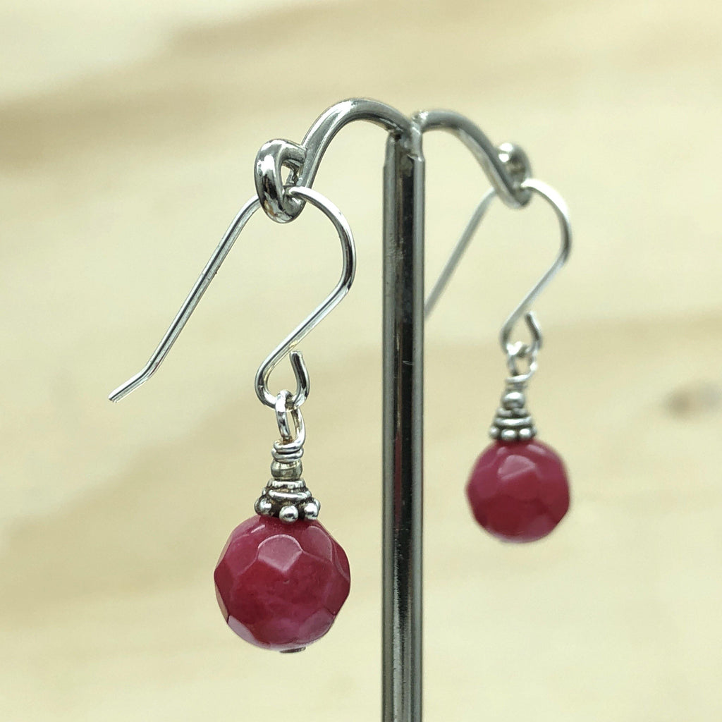 Sterling Silver Ruby Drop Earring - La Trobe Jewellery