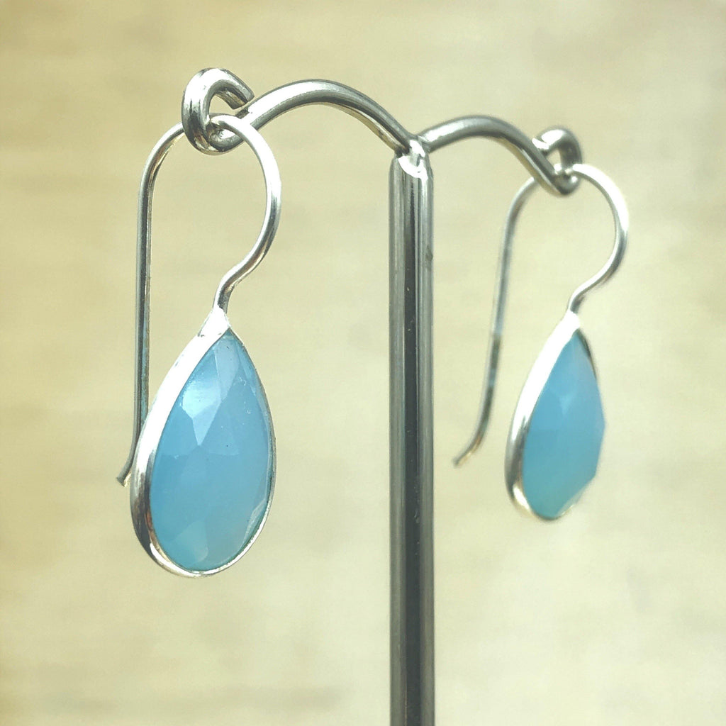 Sterling Silver Chalcedony Teardrop Earring - La Trobe Jewellery