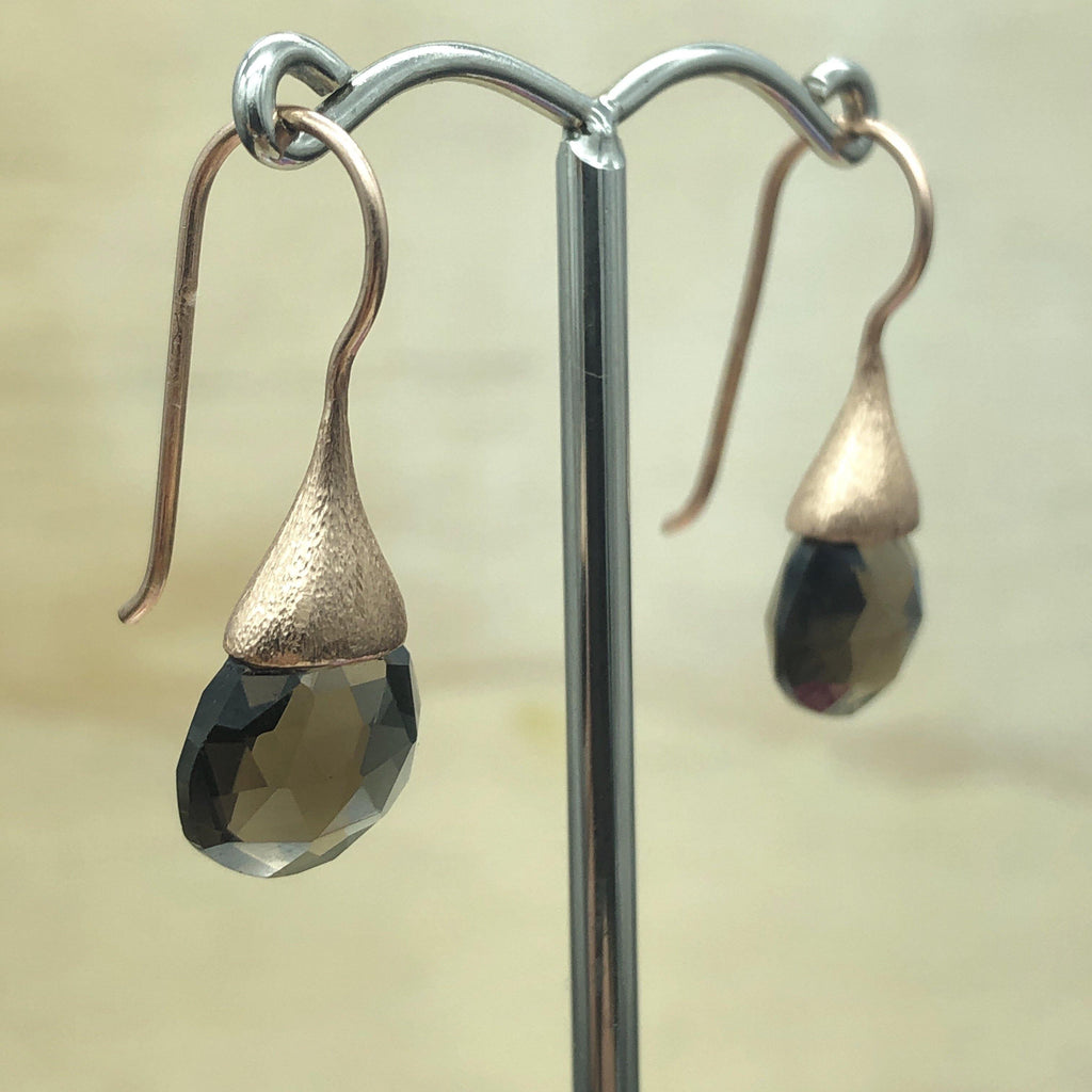 Rose Gold Smokey Quartz Drop Earring - La Trobe Jewellery