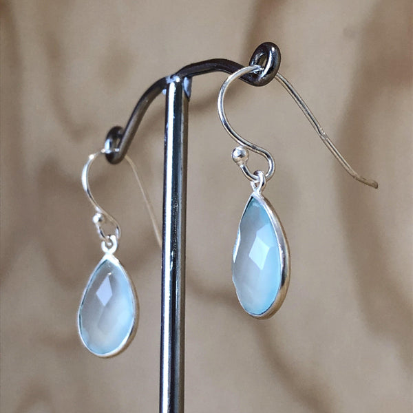 Sterling Silver Blue Chalcedony Drop Earring - La Trobe Jewellery