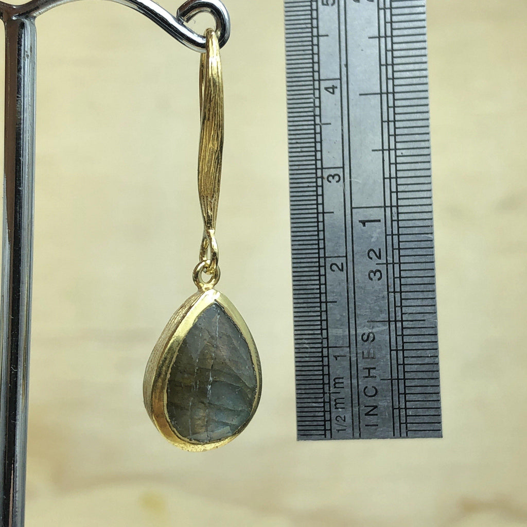 Sterling Silver Gold Labradorite Teardrop Earring - La Trobe Jewellery