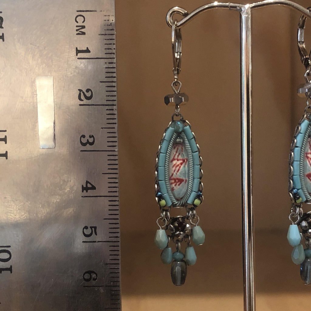 Ayala Bar Blue & Red Israeli Earrings - La Trobe Jewellery