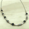 Sterling Silver, Gold & Onyx Israeli Necklace - La Trobe Jewellery