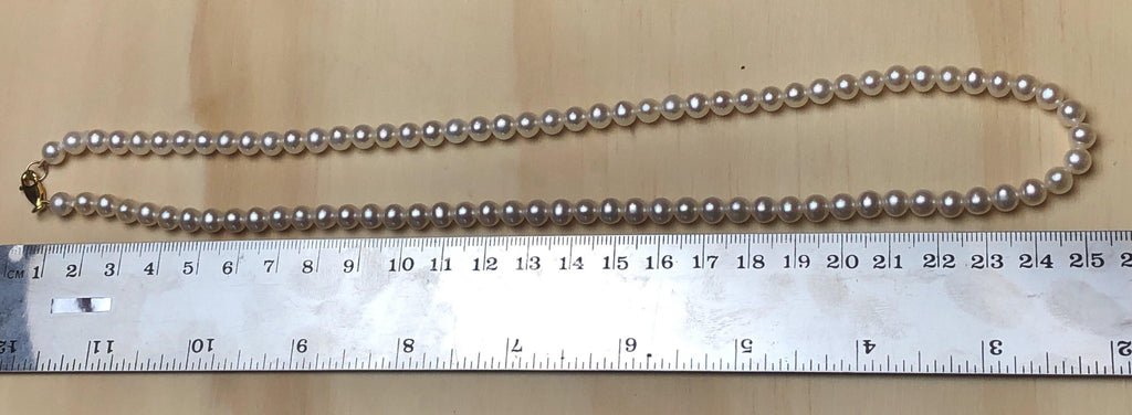 Gold Plated Necklace pearl white small 21" - La Trobe Jewellery