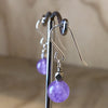 Sterling Silver stud amethyst cab & Hill Tribe bead - La Trobe Jewellery