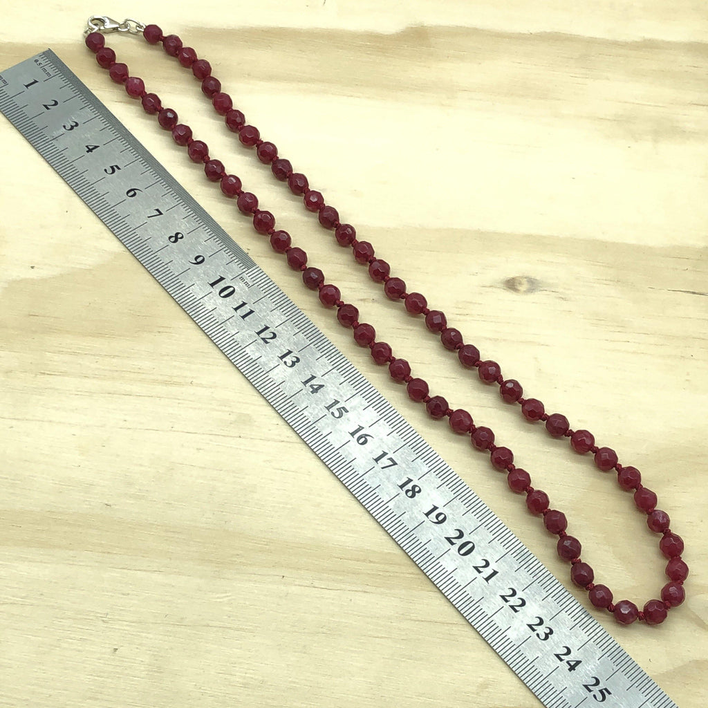 Gemstone Ruby Silk Knotted Necklace - La Trobe Jewellery
