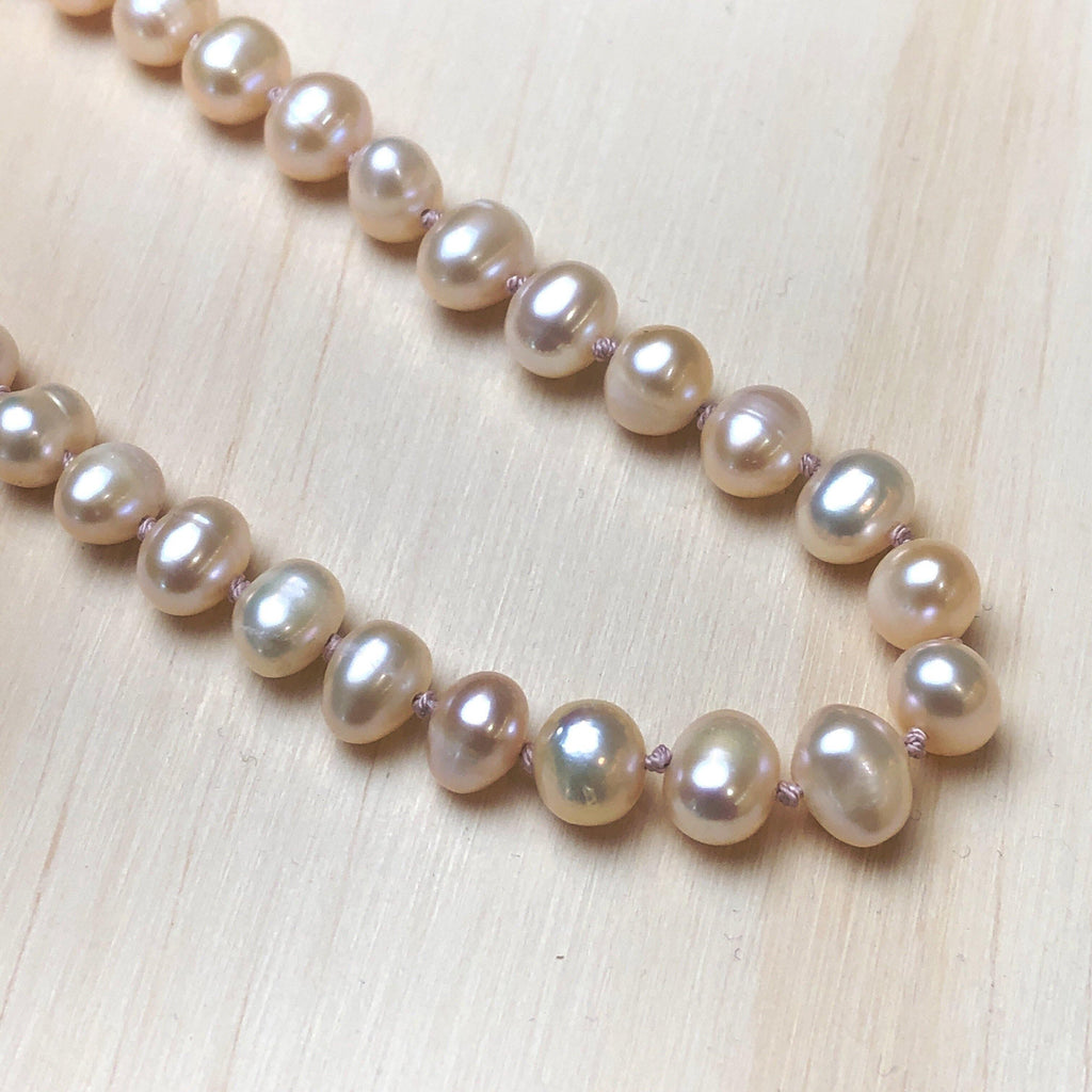 Pearl (Pink) Silk Knotted Necklace - La Trobe Jewellery
