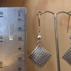 Sterling Silver Earrings hilltribe diamond shape beaten - La Trobe Jewellery
