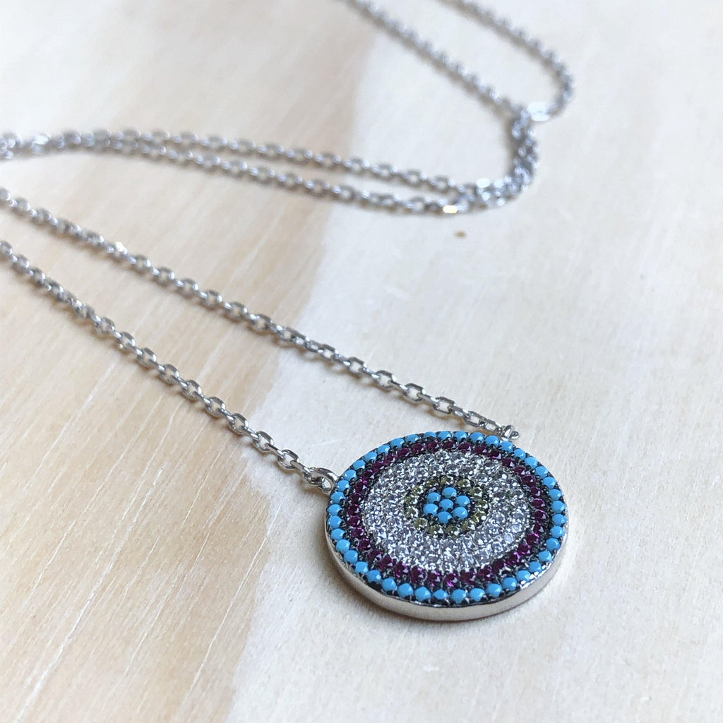 Cubic Zirconia Mixed colour Necklace - La Trobe Jewellery