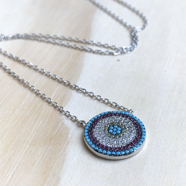 Cubic Zirconia Mixed colour Necklace - La Trobe Jewellery
