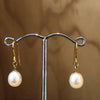 Gold Plated Earrings pearl white egg free hook P5 - La Trobe Jewellery