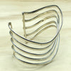 Sterling Silver 5 Band Plain Wave Cuff - La Trobe Jewellery