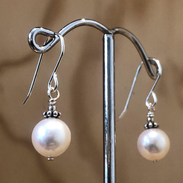 Sterling Silver Pink Pearl Drop Earring - La Trobe Jewellery