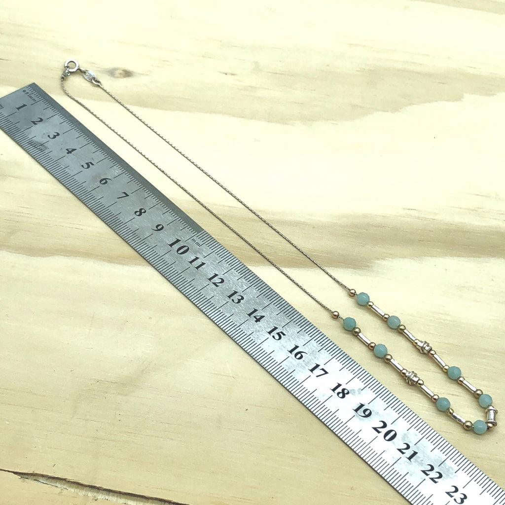 Sterling Silver, Gold & Chalcedony Israeli Necklace - La Trobe Jewellery
