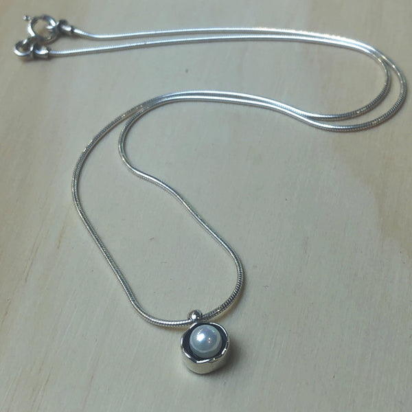 Sterling Silver Pearl Israeli Necklace - La Trobe Jewellery