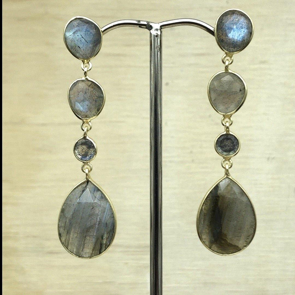 Sterling Silver Gold Labradorite Earring - La Trobe Jewellery