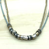 Sterling Silver, Gold & Chalcedony Israeli Necklace - La Trobe Jewellery
