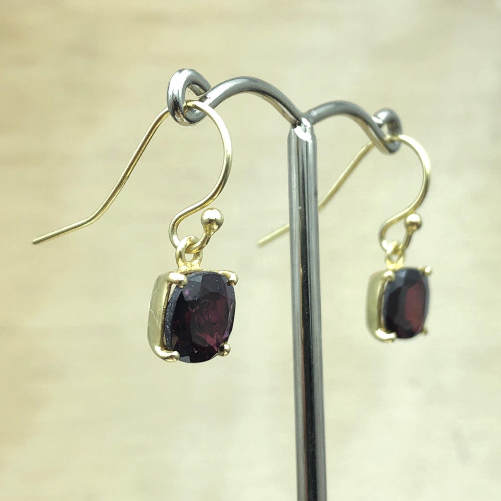 Sterling Silver Gold Garnet Earring - La Trobe Jewellery