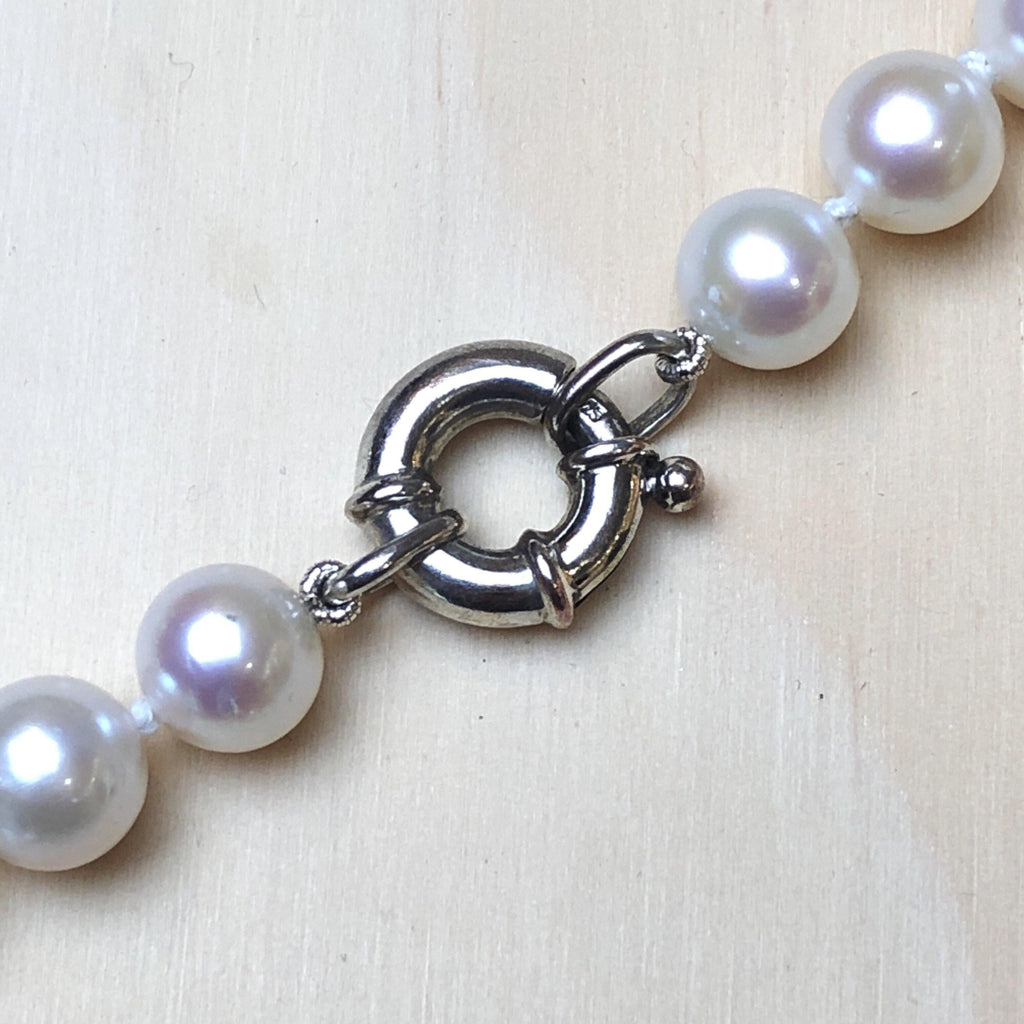 Pearl (White) Silk Knotted Necklace - La Trobe Jewellery
