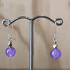 Sterling Silver stud amethyst cab & Hill Tribe bead - La Trobe Jewellery