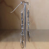 Israeli Earrings Engraved Beaten Silver Discs Long Drops - La Trobe Jewellery