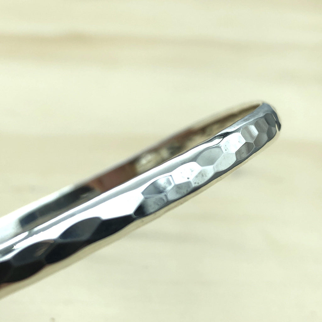 Sterling Silver bang flat beaten 5mm, 70mm diam - La Trobe Jewellery