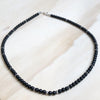 Sterling Silver Necklace onyx cab, flower Pendant & daisies - La Trobe Jewellery