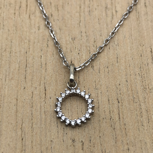 Micro Cubic Zirconia Round Necklace - La Trobe Jewellery