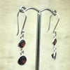 Sterling Silver Garnet Drop Earring - La Trobe Jewellery