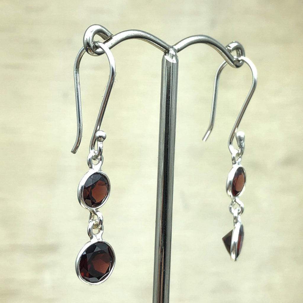Sterling Silver Garnet Drop Earring - La Trobe Jewellery