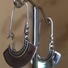 Sterling Silver Earrings adze shaped dot & twist shepard - La Trobe Jewellery