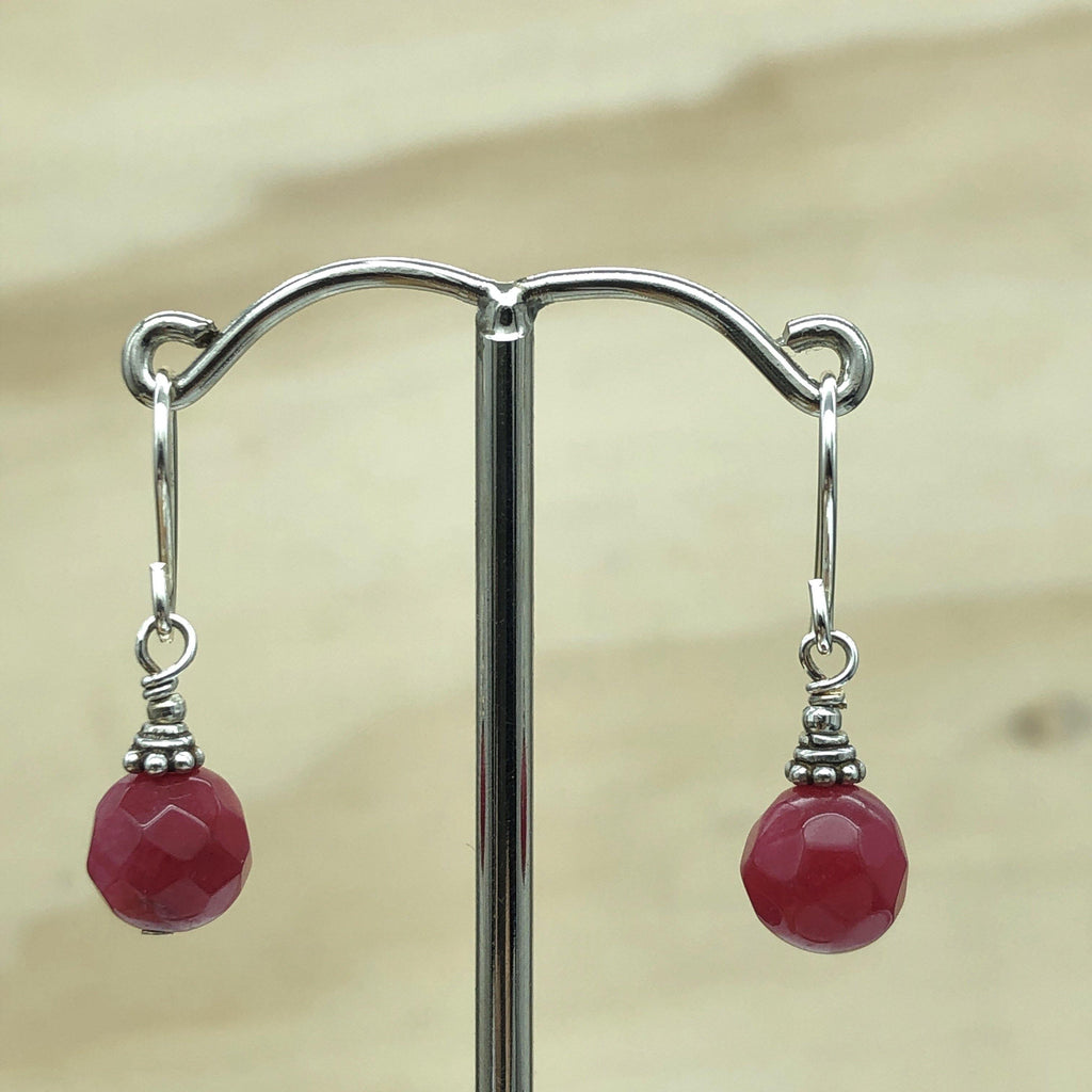 Sterling Silver Ruby Drop Earring - La Trobe Jewellery