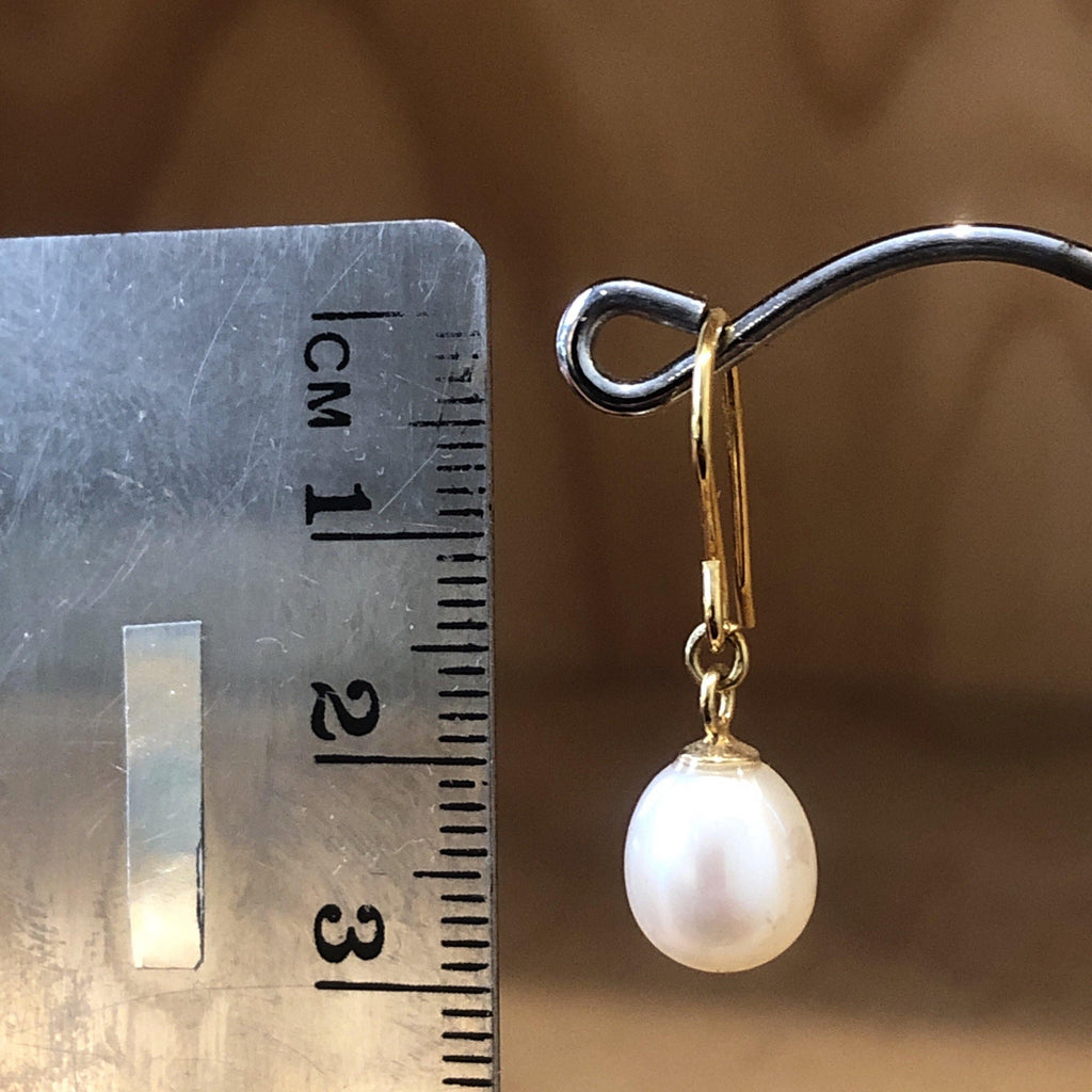 Gold Plated Earrings pearl white egg free hook P5 - La Trobe Jewellery