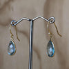 Sterling Silver Earrings 14ct YG topaz faceted tear - La Trobe Jewellery