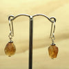 Sterling Silver Earrings  citrine rock crystal antique silv - La Trobe Jewellery