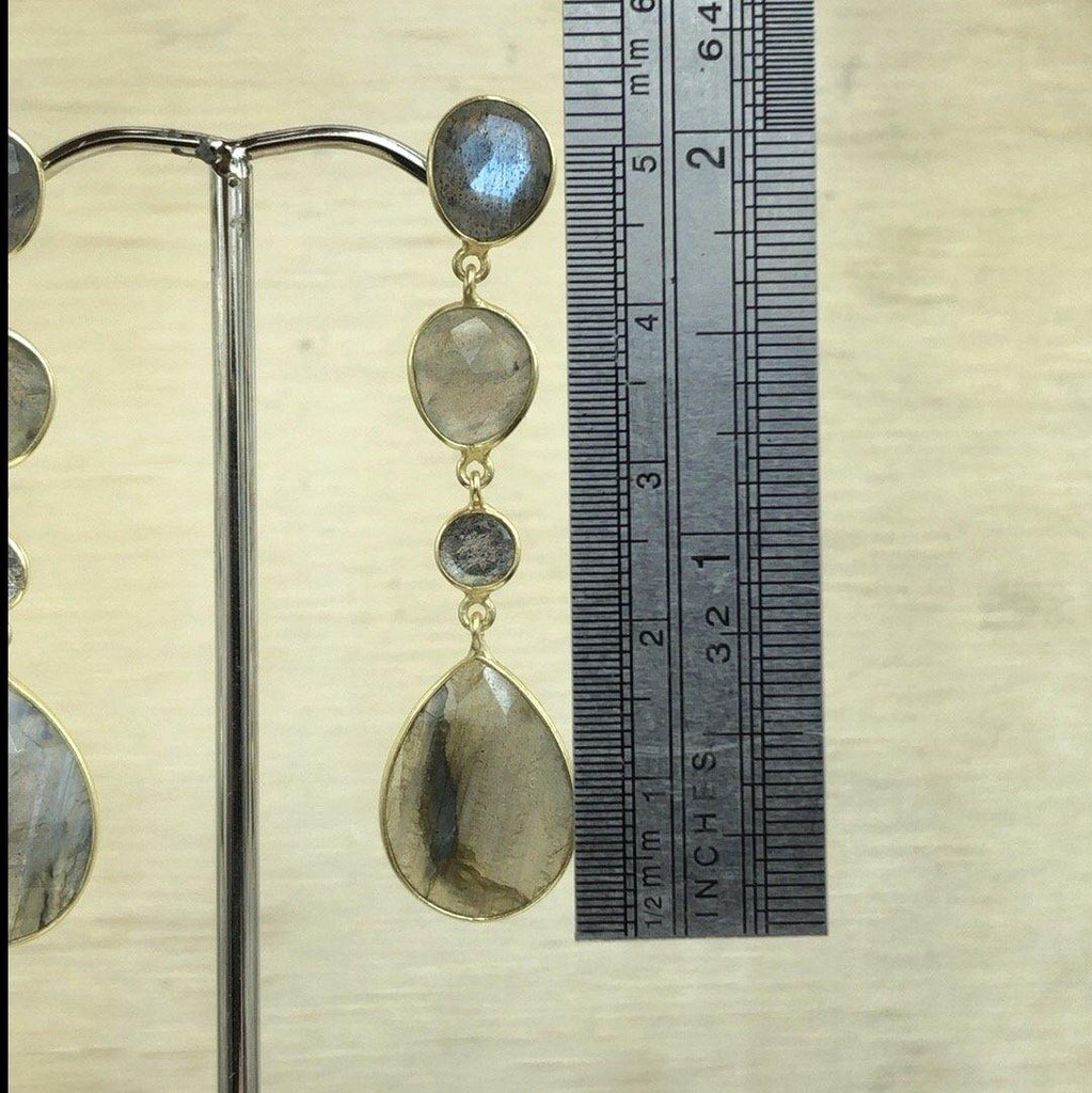 Sterling Silver Gold Labradorite Earring - La Trobe Jewellery