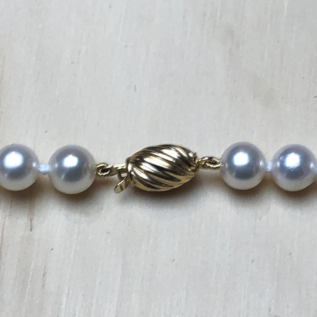 White 6mm Pearl Strand 42cm with 9ct Clasp - La Trobe Jewellery