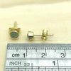 Sterling Silver Gold Green Chalcedony Round stud - La Trobe Jewellery