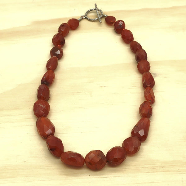 Gemstone Carnelian & Sterling Silver Hill Tribe Necklace - La Trobe Jewellery