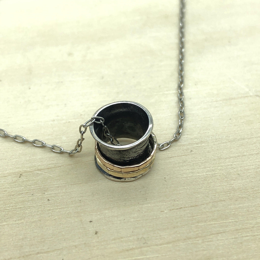 Sterling Silver & Gold Israeli Necklace - La Trobe Jewellery