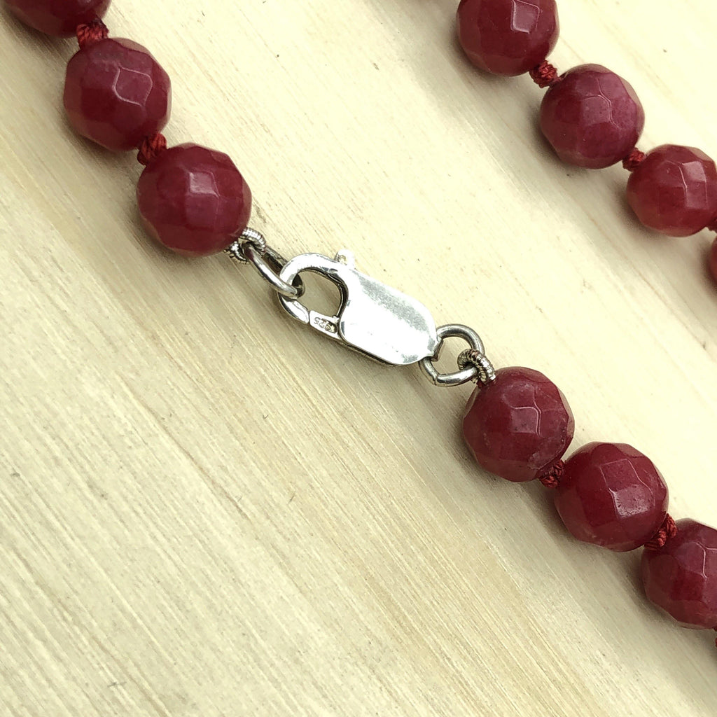 Gemstone Ruby Silk Knotted Necklace - La Trobe Jewellery