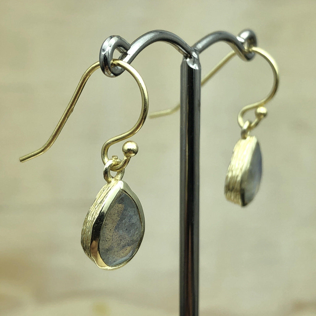 Sterling Silver Gold Labradorite Teardrop Earring - La Trobe Jewellery