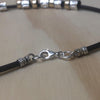 Sterling Silver Necklace cgold silver beads leather is - La Trobe Jewellery