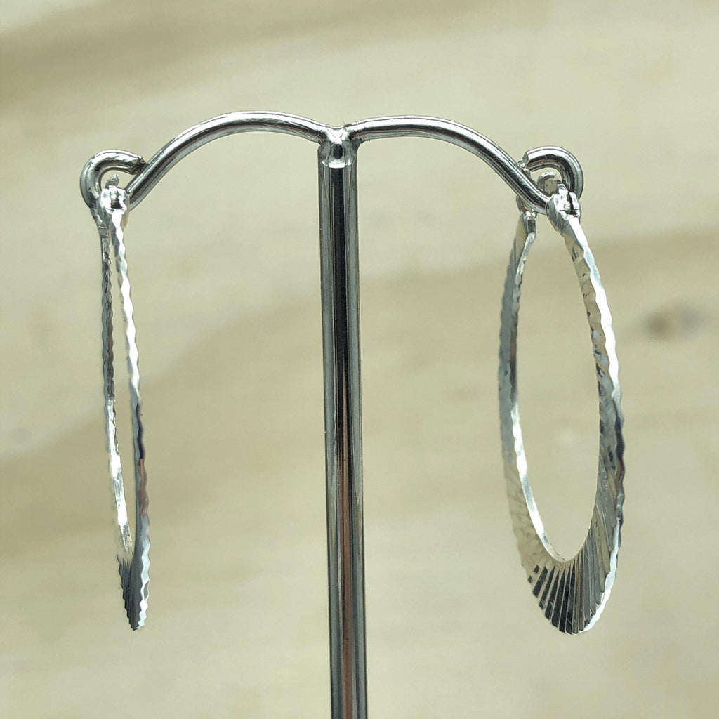 Sterling Silver loop flat cresent laser cut 1mm, 35mm - La Trobe Jewellery