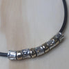 Sterling Silver Necklace cgold silver beads leather is - La Trobe Jewellery