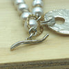Sterling Silver, Gold & White Pearl Israeli Necklace - La Trobe Jewellery