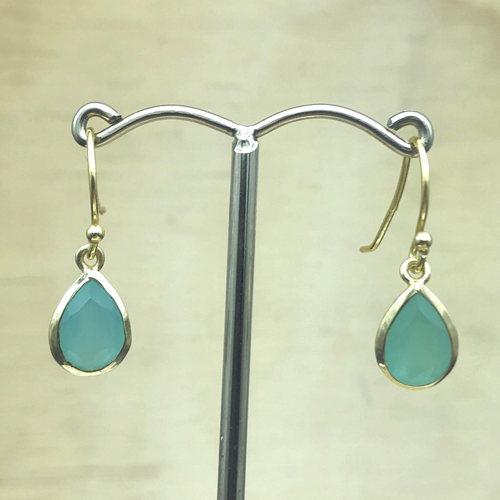 Sterling Silver Gold Chalcedony Teardrop Earring - La Trobe Jewellery